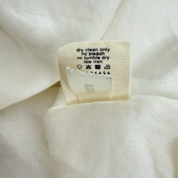 L'AGENCE Babydoll Mini Dress Size 6 Striped Cream Linen Blend Soft Girl Feminine - Picture 10 of 15